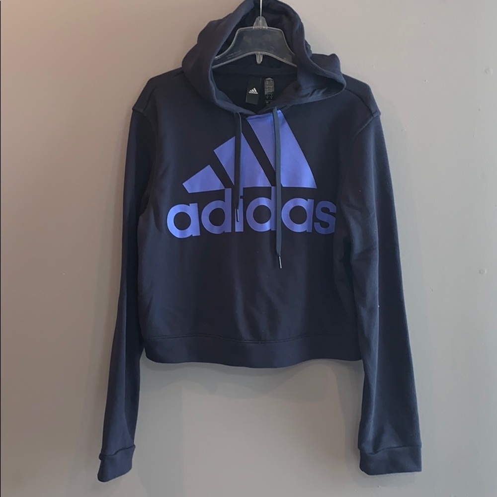 Adidas Cropped hoodie sz Large